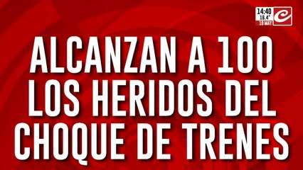 Sube a 100 los heridos del choque de trenes