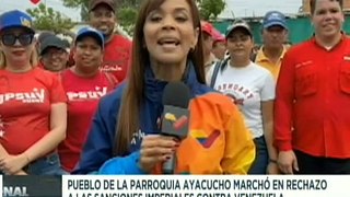 Sucre | Habitantes de la pqa. Ayacucho marchan en rechazo a las medidas coercitivas contra Venezuela