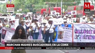 Marchan madres buscadoras en CdMx, bloquean Paseo de la Reforma