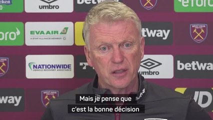 West Ham - Moyes : "Le moment de faire une pause"