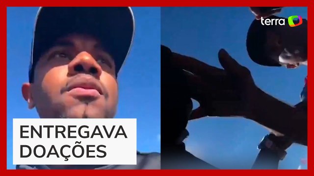 Davi, campeão do BBB 24, vira alvo de críticas por live em entrega de doações em Canoas (RS)