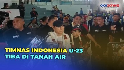 Descargar video: Timnas Indonesia U-23 Tiba di Bandara Soetta, Disambut Pengalungan Bunga