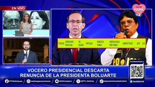 Dina Boluarte no renunciará a la presidencia, asegura vocero Hinojosa