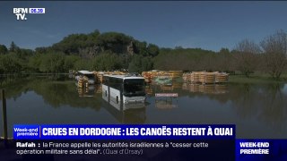 Crues en Dordogne: les canoës vont rester à quai, une saison qui commence mal pour les loueurs