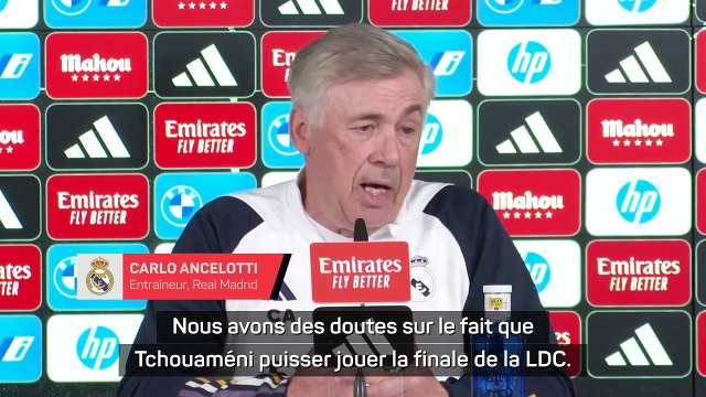 Ancelotti : Des doutes sur le fait que Tchouaméni puisser jouer la finale de la LDC
