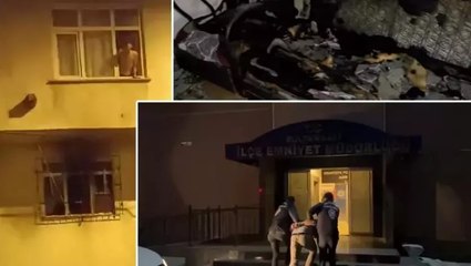 Sultangazi'de kiracılar kendi aralarında tartışıp oturdukları daireyi ateşe verdiler
