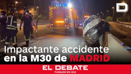 Herido el conductor de un vehículo totalmente destrozado en un accidente en la M-30