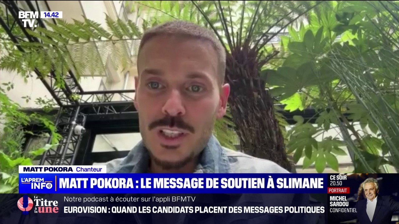 "On lui envoie un maximum de belles ondes pour qu'il cartonne au niveau des votes": le message de soutien de Matt Pokora à Slimane