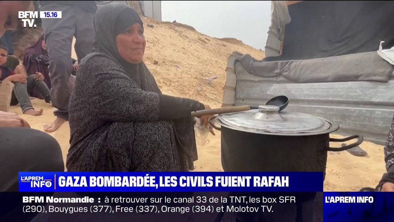 "Si le point de passage est fermé, nous allons mourir de faim": au sud de la bande de Gaza, les civils s'entassent pour fuir les bombardements