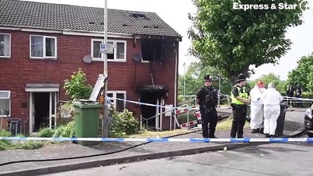 The scene of a fatal house fire in Wolverhampton.