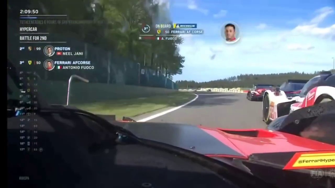 WEC 2024 6H Spa Race Fuoco Jani Close Call