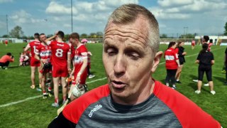 Derry hurling manager Johnny McGarvey gives his reaction to crucial win against London