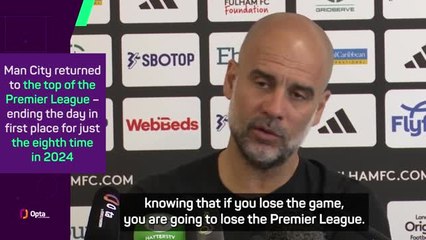 Table-toppers City thrive on pressure - Guardiola