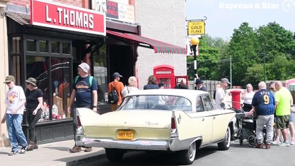 Crowds enjoy the sunshine at the 1950's event at Black Country Living Museum.