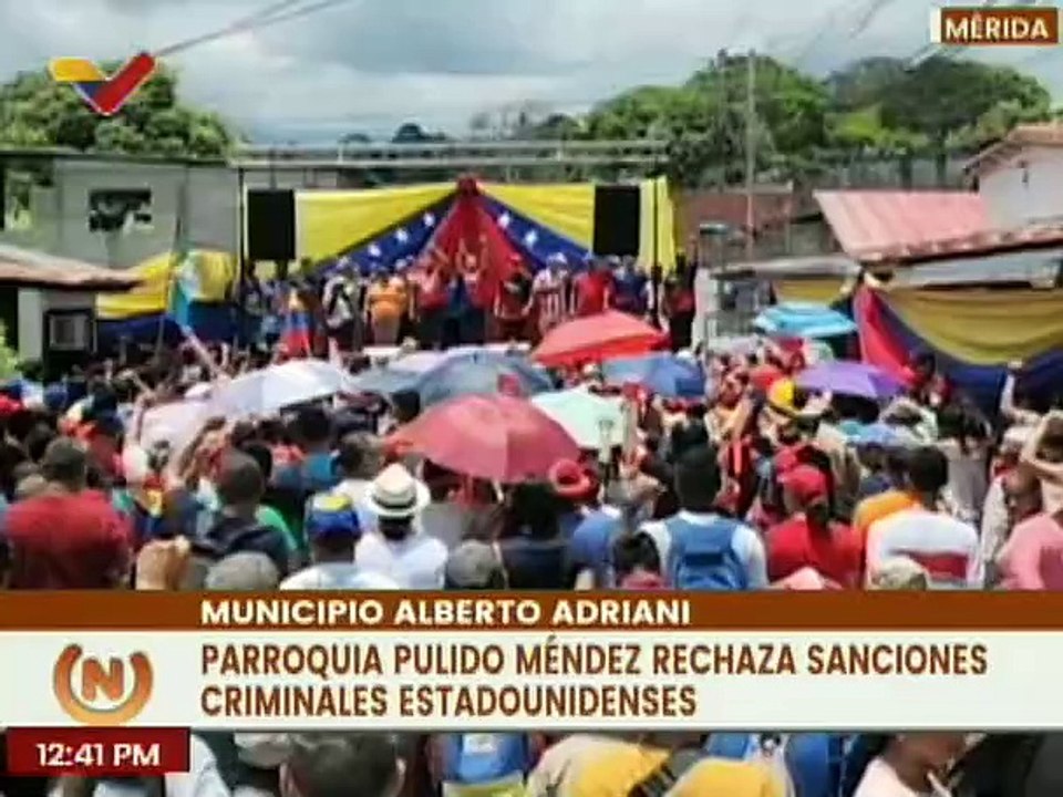 Pueblo merideño se moviliza en rechazo de las sanciones impuestas por EE.UU. contra Venezuela