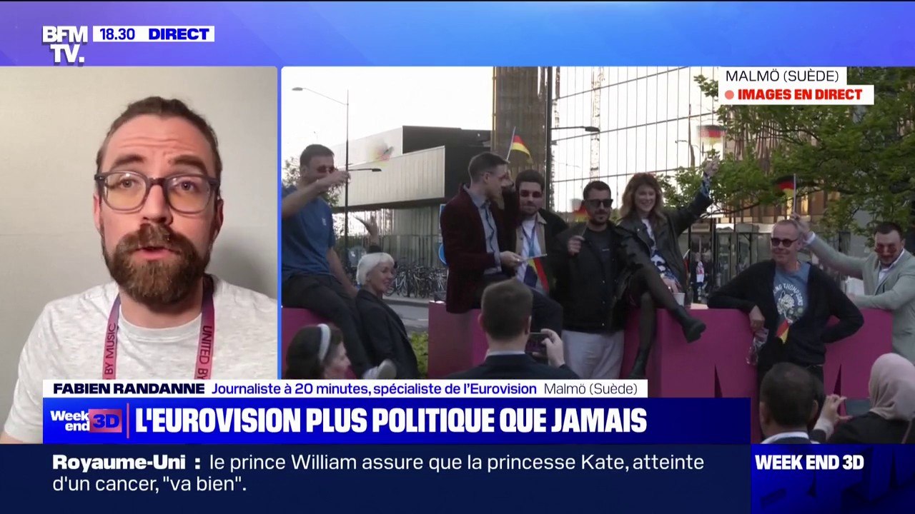 Tensions à l'Eurovision: plusieurs délégations "voudraient se retirer du concours", raconte le journaliste Fabien Randanne