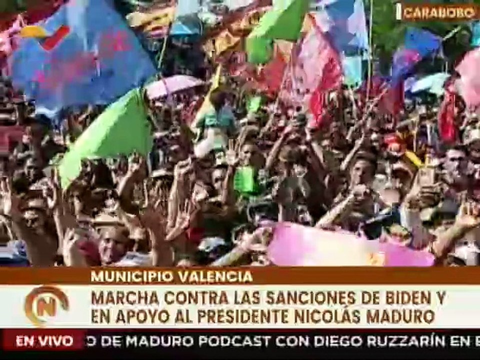 Pueblo carabobeño marcha en rechazo de las sanciones imperialistas contra Venezuela