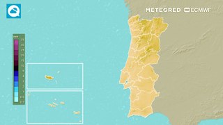 Mapa de precipitação acumulada em Portugal