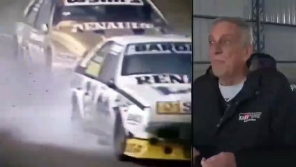 El día que el "Flaco" Traverso ganó una carrera con su auto prendido fuego