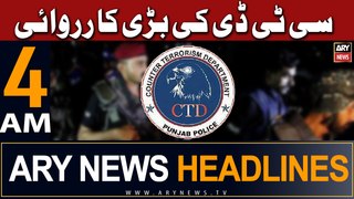 ARY News 4 AM Headlines 12th May 2024 | CTD Punjab Big Operation
