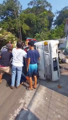 the truck overturned