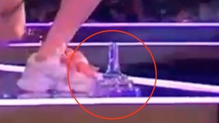 Switzerland Eurovision winner Nemo smashes trophy during victory celebrations
