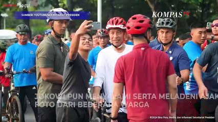 Aksi Paspampres Jaga Jokowi Bersepeda di CFD Jakarta