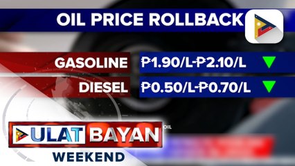 Big-time rollback sa presyo ng produktong petrolyo, kasado na ngayong linggo
