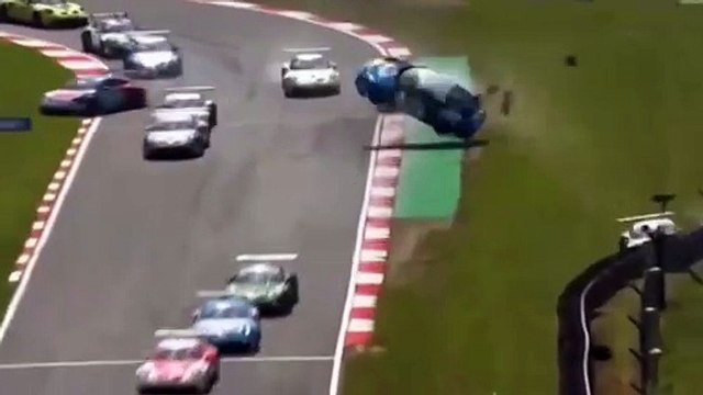 Porsche Carrera Cup GB 2024 Brands Hatch Race 2 Start Whiteside Huge Crash Flip
