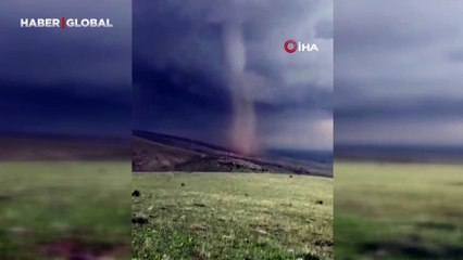 Erzurum'da korku dolu anlar: Hortum kameraya yansıdı