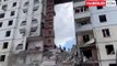 Ukrayna'nın Rusya'ya hava saldırısı sonucu 10 katlı bina çöktü
