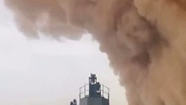 Multiple cargo ships were hit by a heavy sandstorm