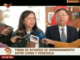 Conmemoran 50 aniversario de relaciones diplomáticas entre China y Venezuela con firma de acuerdo