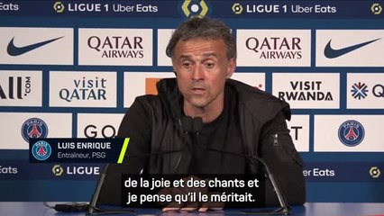 PSG - Luis Enrique : “Je n'ai entendu que des applaudissements, de la joie et des chants"
