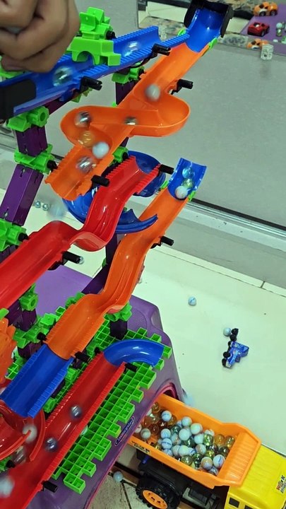 Marble Run Race ASMR  _ Satisfying Building Block Coaster with Dumper #marble #marblerun