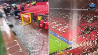 Old Trafford Leaking Roof Strikes again as Storm hits the Stadium Near Full-Time in Gunners 1-0 Win