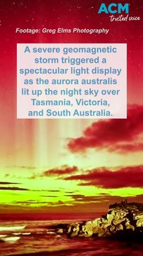 Aurora australis lights night sky across east coast of Australia