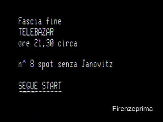 Teleregione Toscana  Codino start  fascia pubblicitaria 1981