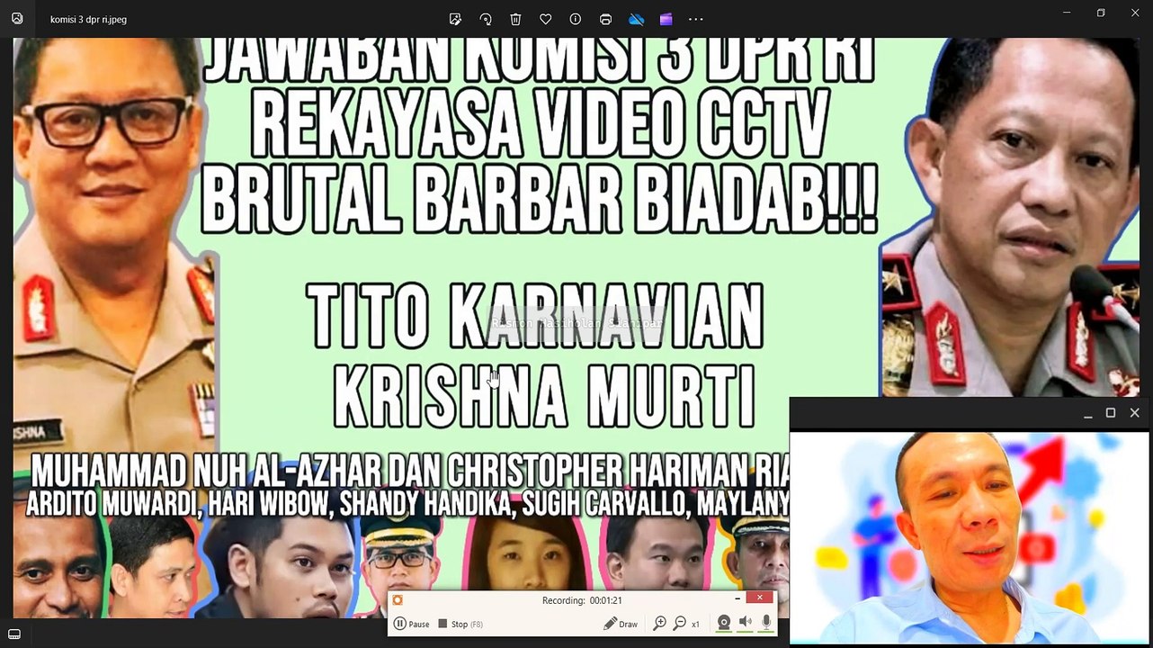 BALASAN KOMISI 3 DPR RI: REKAYASA VIDEO CCTV TITO KARNAVIAN DAN KRISHNA MURTI #kopisianida