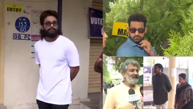 গণতন্ত্রের উৎসবে সামিল তারকারা, ভোট দিলেন অল্লু অর্জুন-চিরঞ্জীবি-জুনিয়র এনটি আর