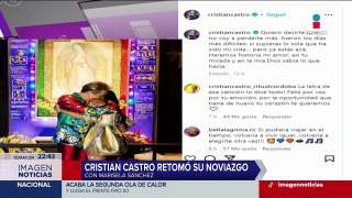 Cristian Castro retoma su noviazgo con su ex Mariela Sánchez