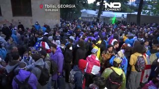 احتجاج في جورجيا ضد إقرار قانون يخص التمويل الخارجي لوسائل الإعلام والمنظمات