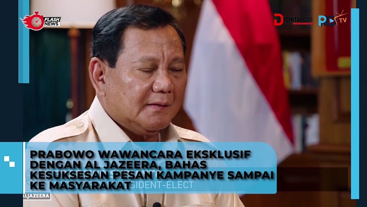 Prabowo Wawancara Eksklusif dengan Al Jazeera, Bahas Kesuksesan Pesan Kampanye Sampai ke Masyarakat