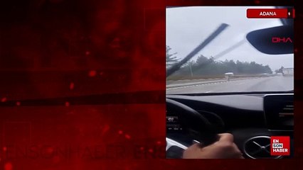 Adana'da kontrolden çıkıp karşı şeride geçen TIR, otomobile çarptı