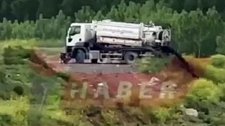 Skandal görüntü! Düzce Gölyaka Belediyesi'ne ait araç lağım suyunu Melen Çayı'na boşalttı