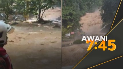 Kepala Air di Lata Kinjang, beberapa batang pokok besar turut dihanyutkan