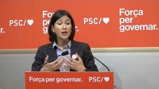 Comparecencia de la portavoz del PSC, Núria Parlón, este lunes.