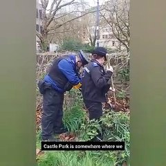 Avon and Somerset Police conduct a weapons sweep in Bristol City Centre in a bid to tackle knife crime