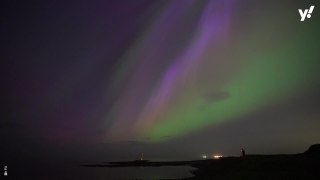 Viral moment two people mistake Premier Inn sign for Northern Lights