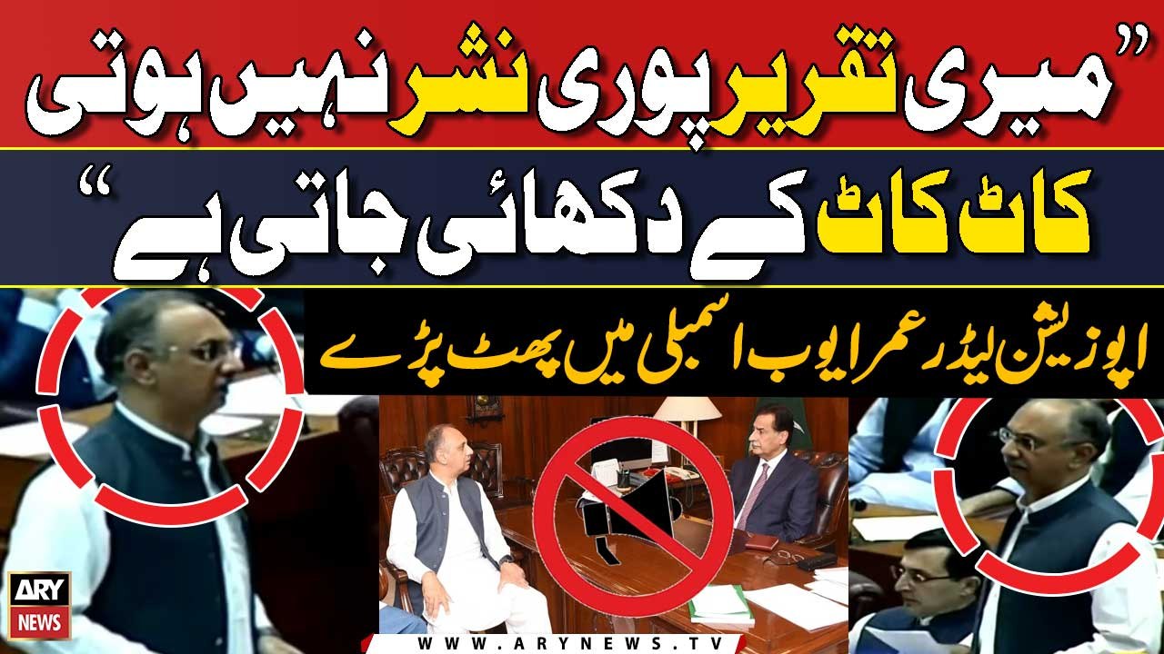 "Meri Speech Nashar Nahi Honay Di...", Omar Ayub Ki Assembly Mein Dabang Speech